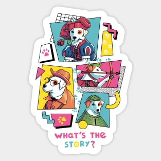 What's the Story, Wishbone? // Tv Show, 90s, Jack Russell Sticker